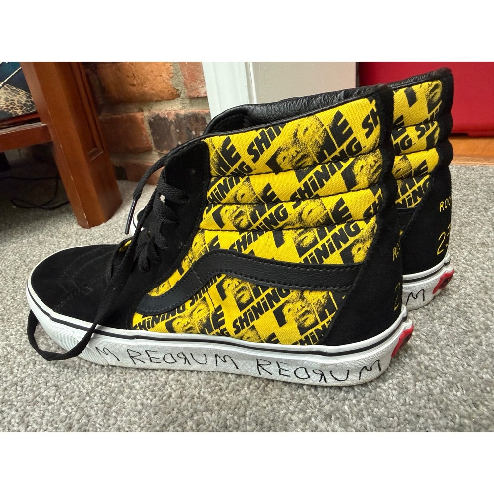 Vans Sk8-Hi The Shining Horror Collection Black Yellow Redrum Men 9.5 Women 11 - Picture 6 of 7